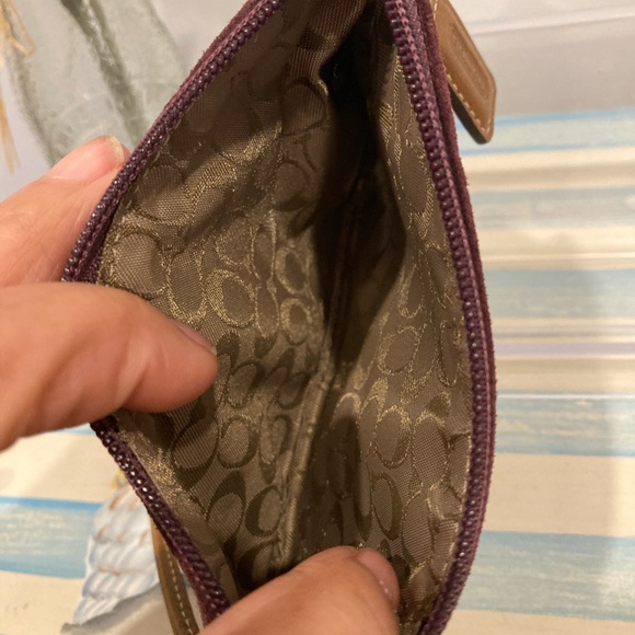 Coach Y2K Purple Suede Laced Wristlet With Brass Grommets - Picture 6 of 10